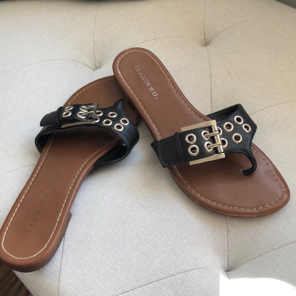 Classified Black Sandals